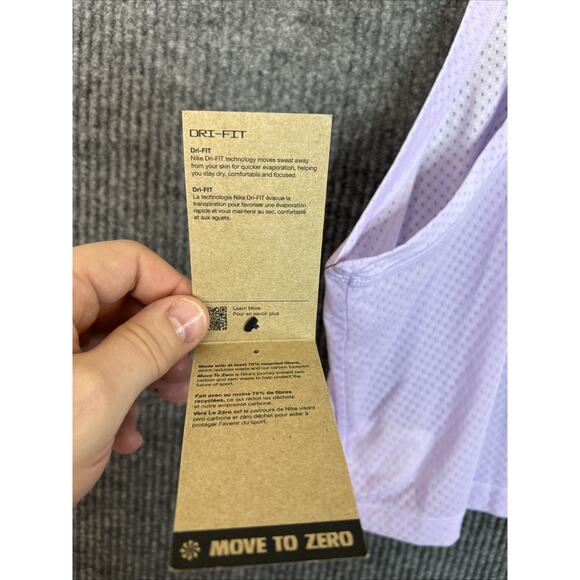 Nike One Womens Activewear Tank Top Size Large Purple Cropped Perforated Dri Fit - Picture 4 of 9